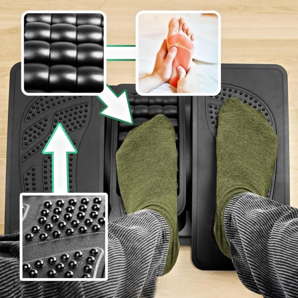 Adjustable Footrest for Under Desk at Work, Under Desk Foot Rest with Massage Texture and Roller, Ergonomic Foot Stool with 3 Height & 20 Degree Tilt Angle Adjustment for Home&Office - Image 3