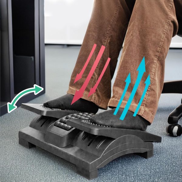 Adjustable Footrest for Under Desk at Work, Under Desk Foot Rest with Massage Texture and Roller, Ergonomic Foot Stool with 3 Height & 20 Degree Tilt Angle Adjustment for Home&Office - Image 6