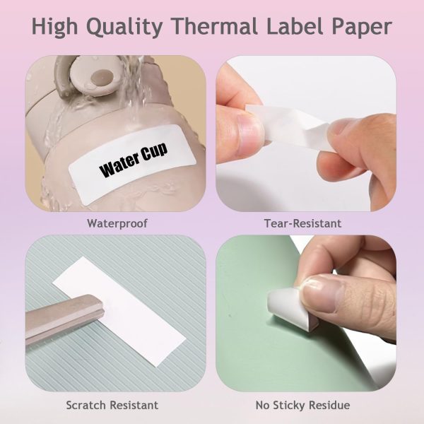 Label Maker Tape for Phomemo D30 Printer White Thermal Self-Adhesive Waterproof Tape, 15×50mm (0.59×1.97in), 3 Rolls (130Labels/Roll), for Home, Office, School & Kitchen Organization - Image 3